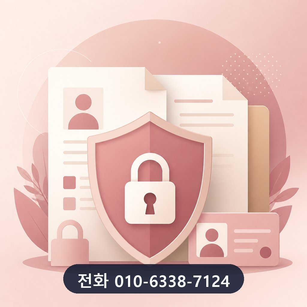 신용카드 현금 결제 개인정보 보호 이미지 · 문의 010-6338-7124